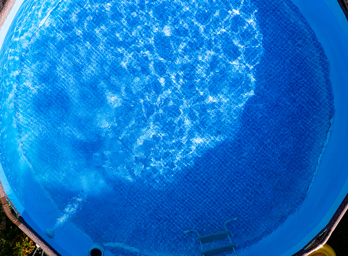 Large,Above,Ground,Metal,Frame,Swimming,Pool,Top,View,Of