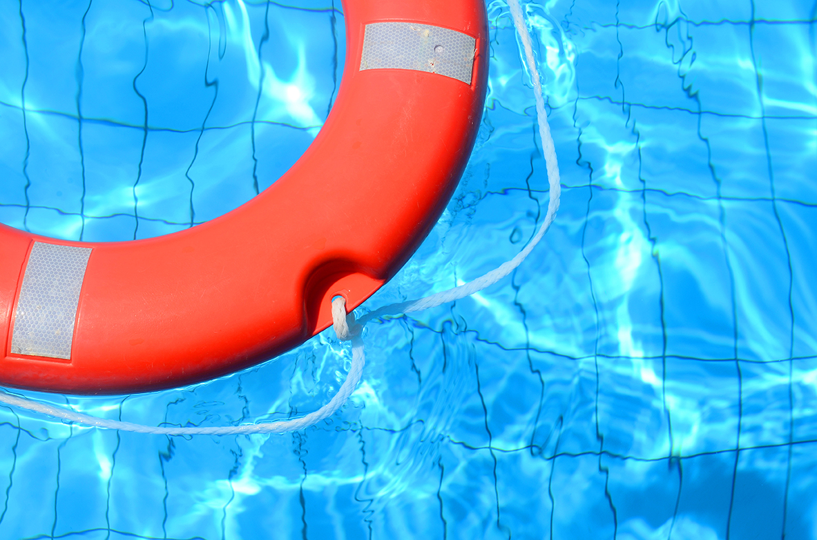 Lifebelt in swimming pool